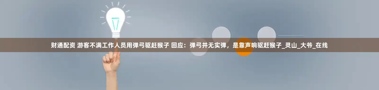 财通配资 游客不满工作人员用弹弓驱赶猴子 回应：弹弓并无实弹，是靠声响驱赶猴子_灵山_大爷_在线